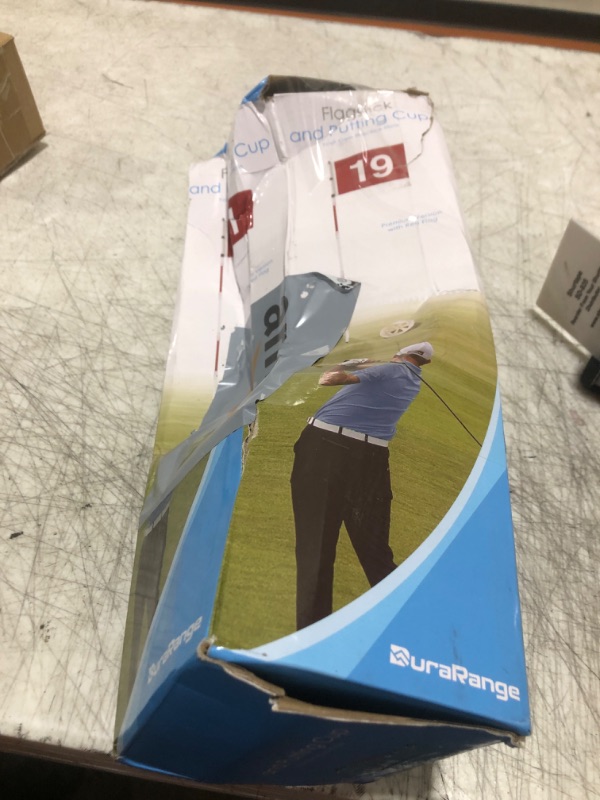 Photo 1 of DuraRange Golf Flagstick 6ft, 5-Section Design, ABS Hole Cup, 420D Nylon Flag for Backyard Practice Putting Green | Driving Range | Country Club, Gift Idea, the 19th Hole Flag