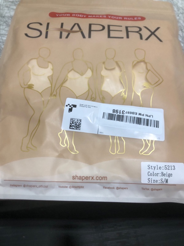 Photo 1 of SHAPERX Women's Shapewear Bodysuit Tummy Control Body Shaper Seamless Sculpting Snatched Waist Body Suit?SZ5213-Beige-S/M