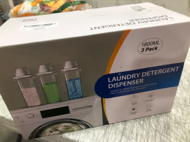 Photo 1 of [3 Pack] Liquid Laundry Detergent Dispenser for Laundry Room Organization and Storage, 61oz Large Capacity Laundry Soap Containers with 12 Removable Labels, BPA Free & PET Plastic Clear