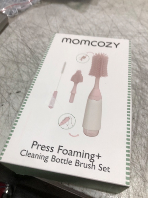 Photo 1 of Momcozy Bottle Brush Kit, Innovative Push-Press Design for Better Cleaning - Baby Bottle Cleaner Brush for Baby Bottle, Breast Pumps, Nipples, and More - Can Generate Foam for Better Cleaning, Pink
