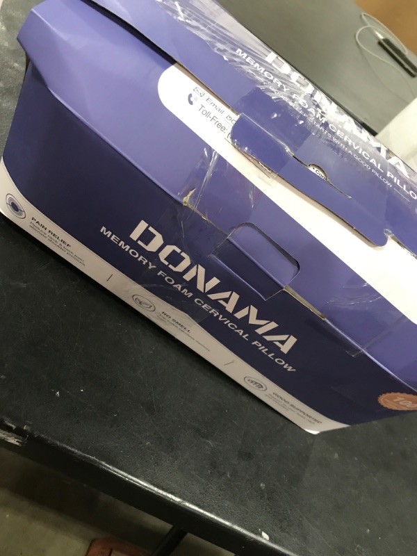 Photo 1 of DONAMA Cervical Pillow for Neck and Shoulder,Contour Memory Foam Pillow,Ergonomic Neck Support Pillow for Side Back Stomach Sleepers with Pillowcase