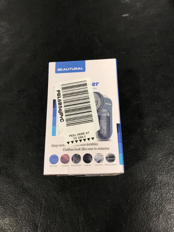 Photo 1 of BEAUTURAL Fabric Shaver and Lint Remover, Sweater Defuzzer with 2-Speeds, 2 Replaceable Stainless Steel Blades, Battery Operated, Remove Clothes Fuzz, Lint Balls, Pills, Bobbles Gray