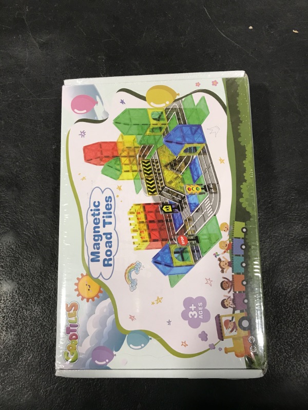 Photo 1 of Magnetic Tiles - Road Set, Magnetic Building Blocks, Preschool Montessori Toys Gift for 3+ Year Old Boys and Girls, Sensory Travel Toys for Kids Aged 3-5 and 4-8, Ideal for Toddler with Autism