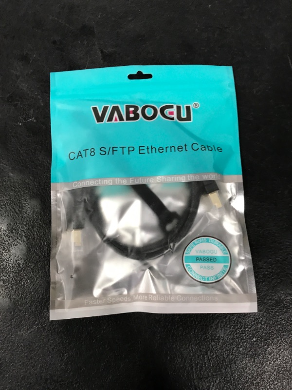 Photo 1 of Vabogu Cat 8 Ethernet Cable, 3ft Heavy Duty High Speed Internet Network Cable, 26AWG, 2000Mhz 40Gbps with Gold Plated RJ45 Connectors, Shielded for Indoor & Outdoor Use