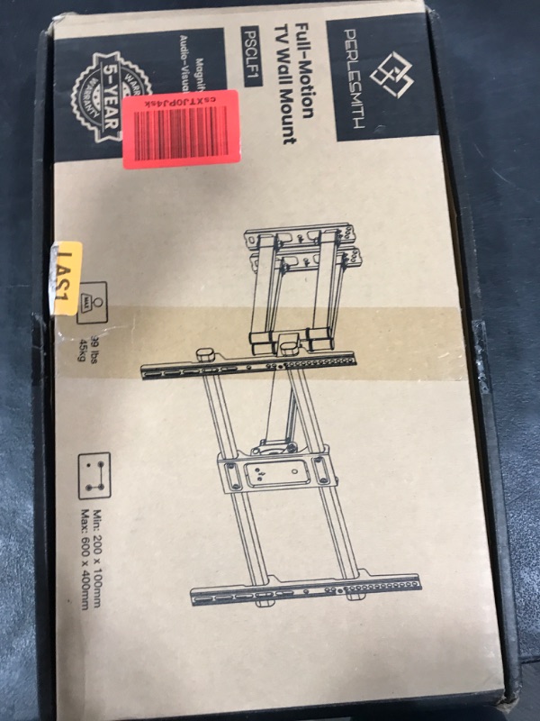 Photo 1 of PERLESMITH Corner TV Wall Mount Full Motion, Corner TV Bracket Fits 37-70 Inch LED, LCD 4K Flat Curved Screen TVs Hold up to 99 lbs, Max VESA 600x400 Tilt, Swivel and Level, PSCLF1