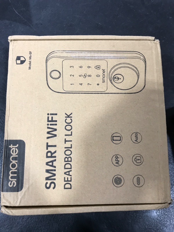 Photo 1 of Smart WiFi Door Lock Deadbolt: SMONET Keyless Enrty Front Door Alexa Fingerprint Keypad Deadbolt Biometric Digital Electric Touchcreen Bluetooth APP Gateway Remote Control for House, Satin Nickel
