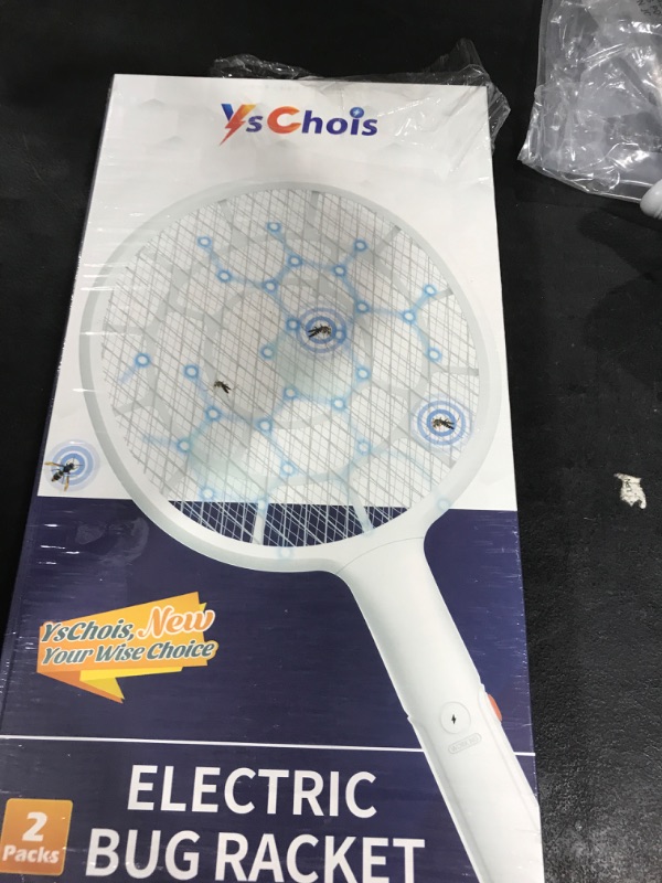Photo 1 of YsChois Electric Fly Swatter, Bug Zapper, Mosquito Zapper Racket | Gold Zone Voltage, Densest 3 mm Mesh, Apple-Like Weight - AA Battery Powered (not incl.) - Indoor & Outdoor, Pro Swat Tips, 2 Packs