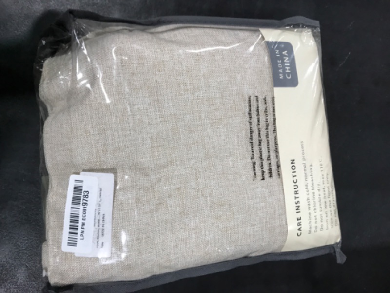 Photo 1 of 100% Blackout Shield Linen Blackout Curtains for Bedroom 102 Inches Long, Back Tab/Rod Pocket Living Room Drapes, Thermal Insulated Blackout Curtains 2 Panels Set, 50" W x 102" L, Oatmeal