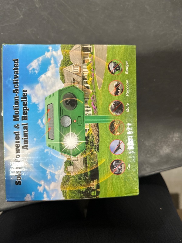 Photo 1 of 2 Pack Solar Animal Repellent Ultrasonic Animal Deterrent Outdoor with Motion Sensor & Flash Light for Deer Squirrel Cat Skunk Rabbit Dog Raccoon, Waterproof Cat Repellent Dog Repellent for Yard Lawn