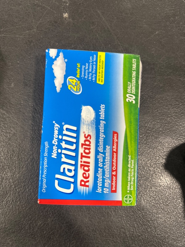 Photo 1 of Claritin RediTabs 24 Hour Allergy Medicine, Non-Drowsy Prescription Strength Allergy Relief, Loratadine Antihistamine Tablets, 30 Count