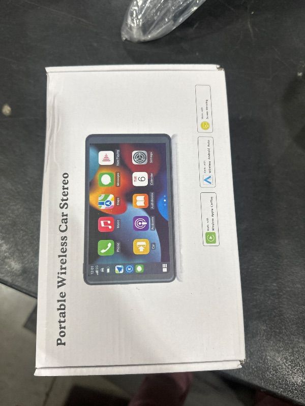 Photo 1 of VUKARUAL Wireless Apple Carplay and Android Auto Screen for Car, 7" HD Portable Touch Screen Car Stereo with Bluetooth, Backup Camera, Navigation, Mirror Link for All Vehicles