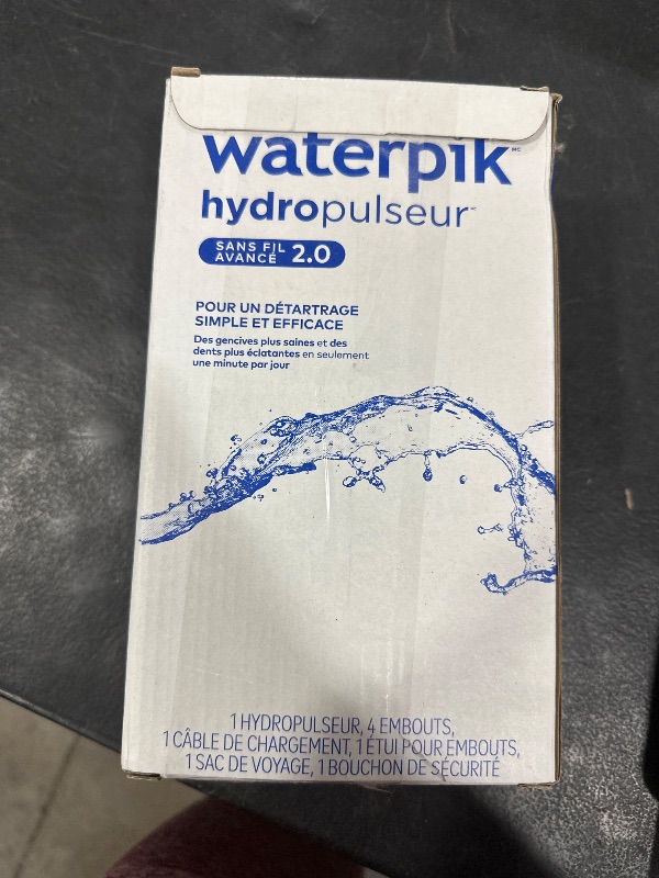 Photo 1 of Waterpik Cordless Advanced 2.0 Water Flosser For Teeth, Gums, Braces, Dental Care With Travel Bag and 4 Tips, ADA Accepted, Rechargeable, Portable, and Waterproof, White WP-580, Packaging May Vary