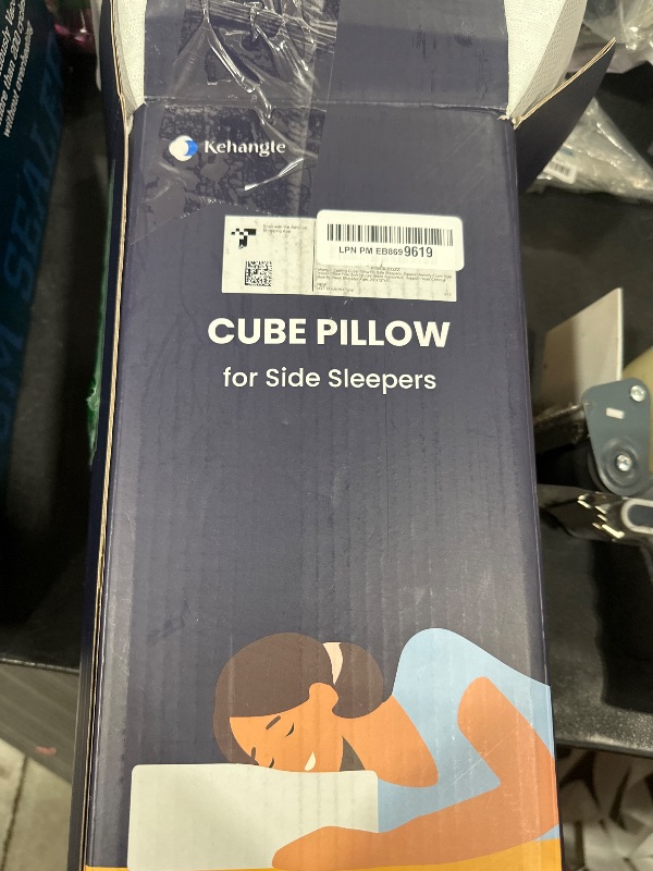 Photo 1 of Kehangte Cooling Cube Pillow for Side Sleepers, Square Memory Foam Side Sleeper Pillow Firm Soft Double-Sided Supportive, Support Head Cervical Pillow for Neck Shoulder Pain, 24"x12"x5"