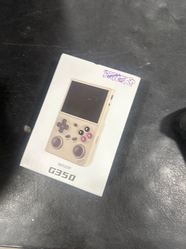 Photo 1 of G350 Handheld Game Console , 3.5 Inch IPS Screen Linux System 3200 mAh Battery 4371 Games Preloaded , Portable Retro Video Games Console Support Wired Controller and Earphone (Gray)