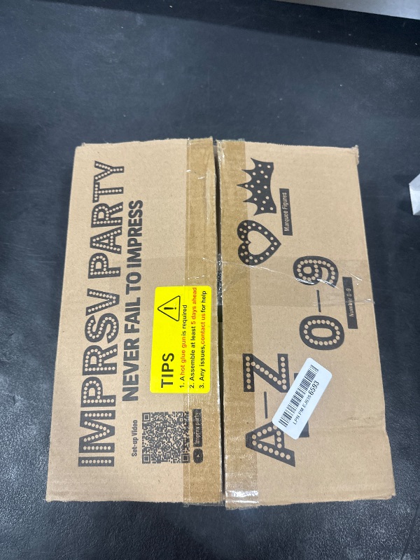 Photo 1 of Tongjoy 3FT Marquee Light Up Letters, Large DIY Giant Letters for Baby Shower Birthday Party Backdrop Decorations, Wedding Decor, Kids' Mosaic Kits Letter E