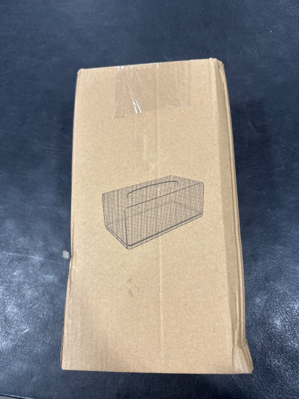 Photo 1 of Cq acrylic Tissue Box Holder with Cover Rectangular,Facial Tissue Dispenser Box Case for Countertop,Clear Plastic Dryer Sheet Container Napkin Organizer for Bathroom, Kitchen,Home,Rectangle