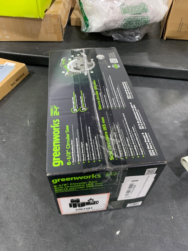 Photo 1 of Greenworks 24V Circular Saw,Brushless 6-1/2"Battery Circular saw Cordless,4,800 RPM,Adjustable Cutting Depth 45°/90°,With 24V 2Ah Battery and Charger