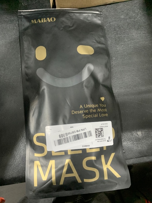 Photo 1 of MABAO Sleep Mask for Side Sleeper, Eye Mask for Sleeping Women Men, 3D Contoured Cup No Eye Pressure 100% Light Blocking Sleeping Mask with Adjustable Strap Night Blindfold Flight, Travel, Nap, Black