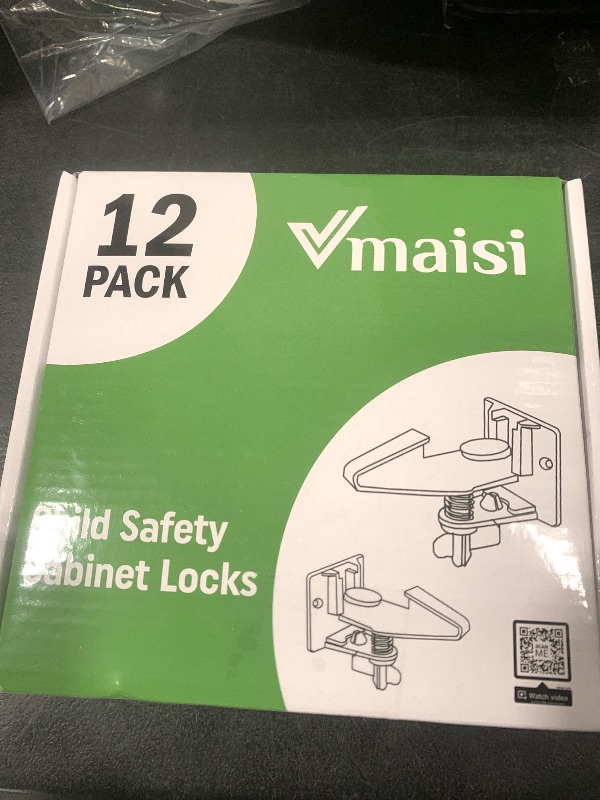 Photo 1 of 12 Pack Cabinet Locks Child Safety Latches - Vmaisi Baby Proofing Cabinets Drawer Lock with Adhesive Easy Installation - No Drilling or Extra Screws (White)