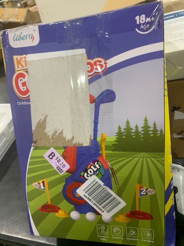 Photo 1 of Liberry Toddler Golf Set with Putting Mat for 2 3 4 5 Years Old Boys Girls, Upgraded Kids Golf Cart with Unique Shoulder Strap Design, Indoor and Outdoor Golf Toys