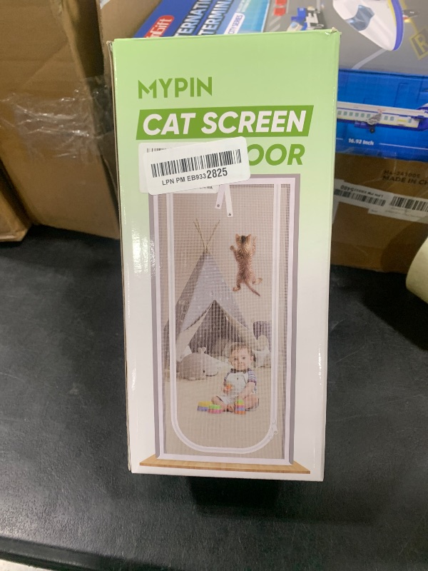 Photo 1 of Reinforced Cat Screen Door, 32”X82” Heavy Duty Pets Proof Screen Door with Bilateral Zipper, Prevent Dogs Cats Running Out from Home, Bedroom, Living Room, Kitchen Patio Door