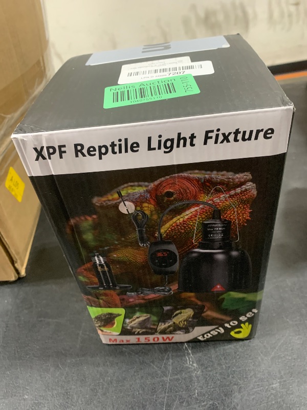 Photo 1 of XFP Reptile Light Fixture with Thermostatic Timer, 5.5'' Reptile Heat Lamp Fixture, Added Switch Control Function with 300W Heat Lamp Bulbs for Reptile Glass Terrariums