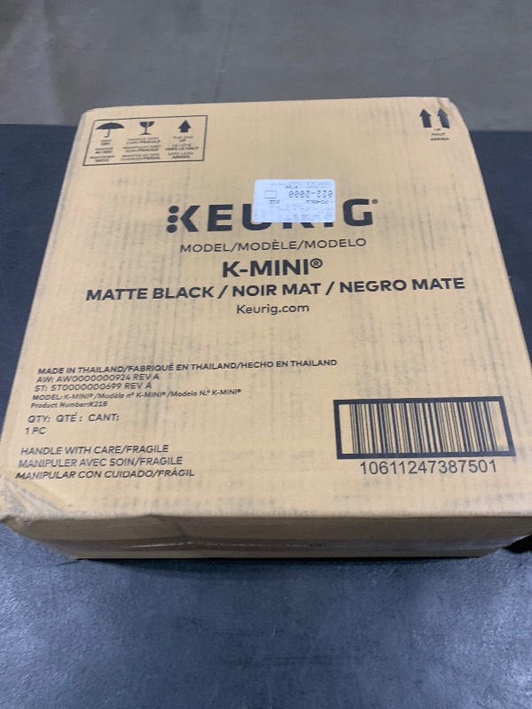 Photo 1 of Keurig K-Mini Single Serve K-Cup Pod Coffee Maker, 6 to 12oz Brew size, with Cord Storage, Perfect for Small Spaces, Black