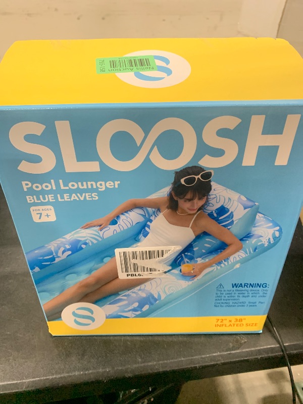 Photo 1 of SLOOSH Inflatable Pool Floats with Cooling Water Hole,72" x 38" Daybed Pool Lounger Adults with Cup Holders, Adjustable Backrest Tanning Lounger Chair, Floaties Rafts (Blue)