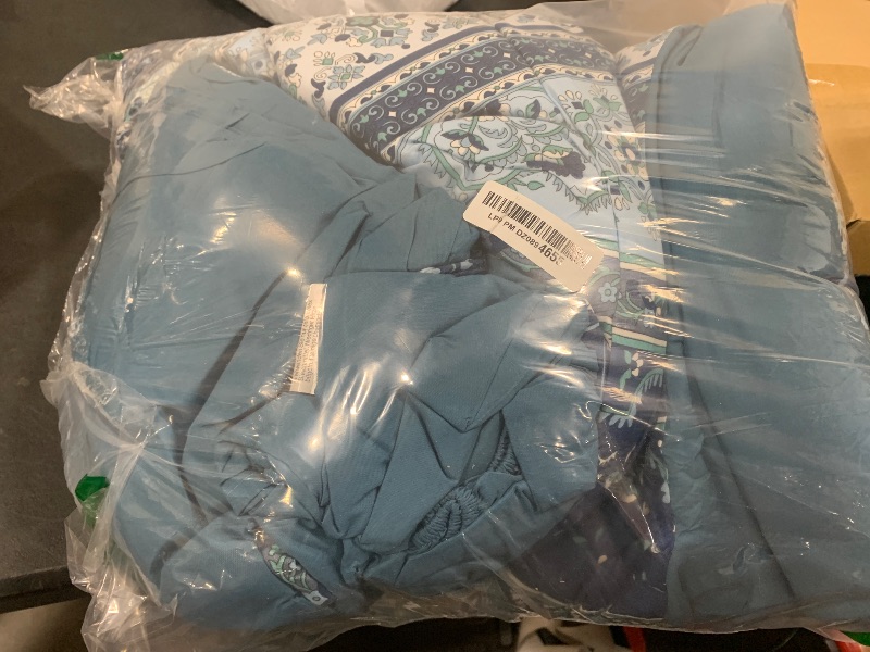 Photo 1 of Boho Comforter Set King Size 8 Pieces, Teal Blue Comforter Bohemian Striped Bed in A Bag, Soft Microfiber Bedding Set for All Seasons