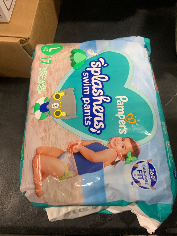 Photo 1 of Pampers Swim Diapers - Splashers - Size 5+, 17 Count, Gap-Free Disposable Baby Swimming Pants