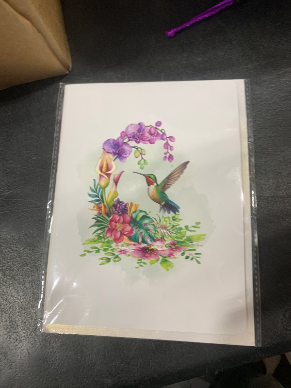 Photo 1 of CUTPOPUP Mothers Day Card Pop Up, Birthday 3D Popup Greeting, Birthday Card for Women (Hummingbird Orchid)
