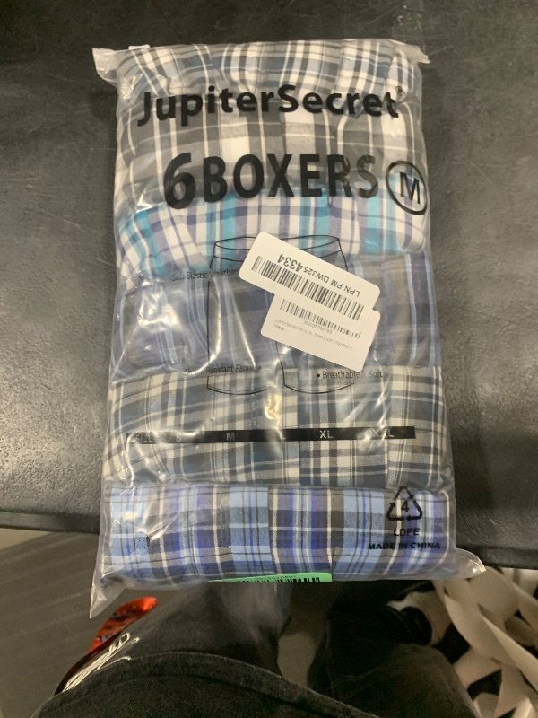 Photo 1 of JupiterSecret Men's Underwear Woven Boxers for Men Pack Cotton Boxer Shorts Elastic WaistbandXL
