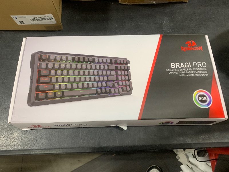 Photo 1 of Redragon Wireless Mechanical Keyboard, 3 Mode Gasket Mounted RGB Gaming Keyboard with Volume Knob, Pre-Lubed Linear Switches, MDA-Profile, 98 Keys Hot Swappable Creamy Keyboard for PC/Tablet/Xbox/PS4