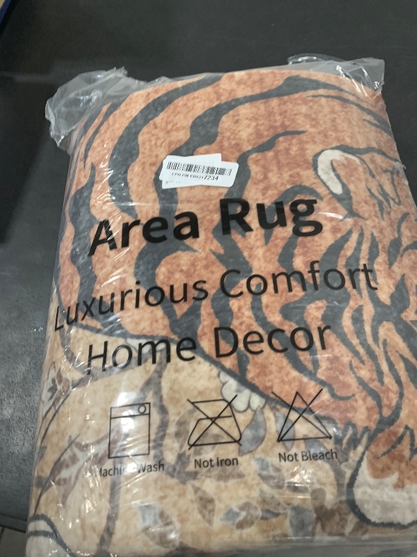 Photo 1 of Moynesa Tiger 5x7 Area Rugs, Boho Washable Rugs for Living Room, Vintage Soft Dining Room Rug, Non Slip Ultra Thin Stain Resistant Large Floor Carpet for Office Bedroom, Camel