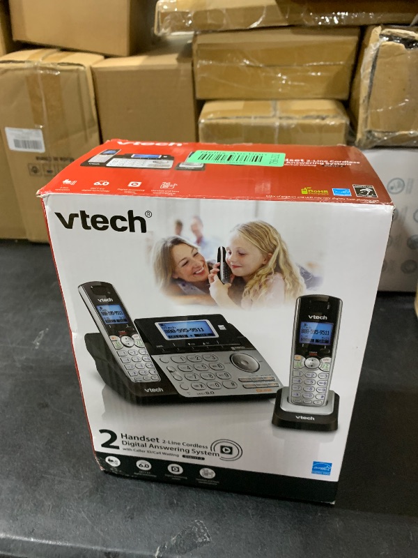 Photo 1 of VTech DS6151-2 2 Handset 2-Line Cordless Phone System for Home or Small Business with Digital Answering System & Mailbox on Each line, Silver