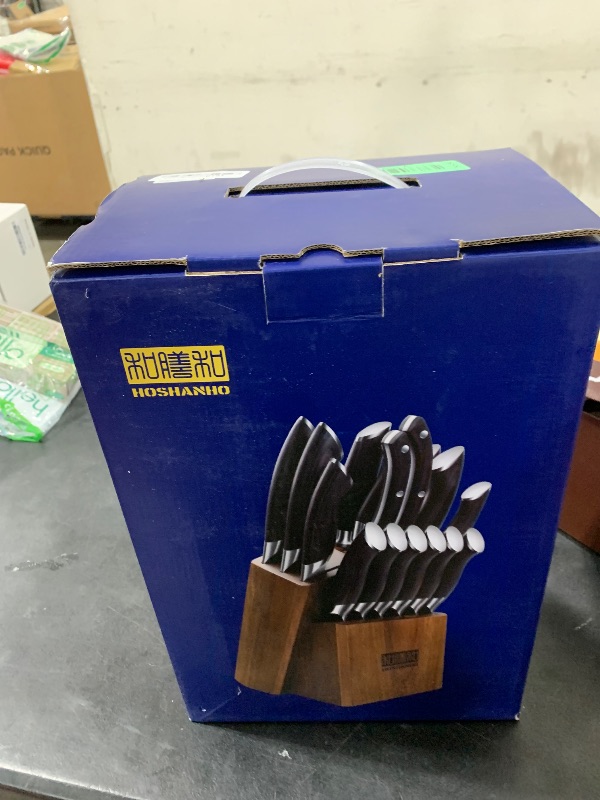 Photo 1 of HOSHANHO 16-Piece Knife Set, Japanese High Carbon Stainless Steel Kitchen Knife Set, Ultra Sharp Chef Knife Block Set with Sharpener