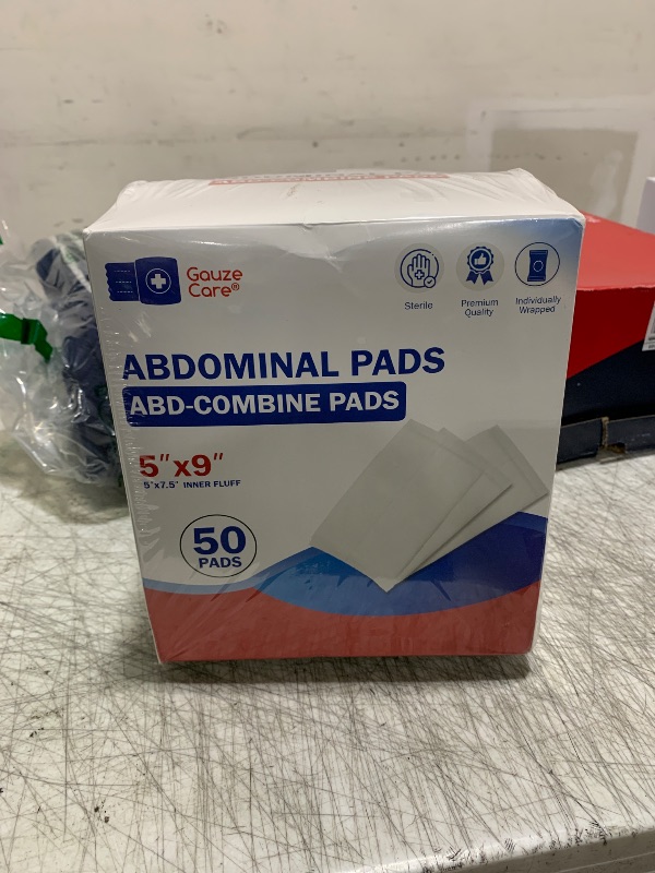 Photo 1 of GauzeCare Sterile Abdominal- ABD Combine Pads| 50-Pack, 5 x 9 Inches| Extra Absorbent & Thick, Individually Wrapped Wound Dressing, First Aid Pads| Surgical-Grade, Nonstick- for Heavy Leakage, Post Op