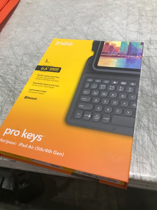 Photo 1 of ZAGG Pro Keys Detachable Case and Wireless Keyboard for iPad Air 11" (M3)/ Air 10.9" (Gen 4, Gen 5), iPad Air 11" (M2) - Bluetooth Pairing, Backlit Laptop-Style Keys, Apple Pencil Holder, Black
