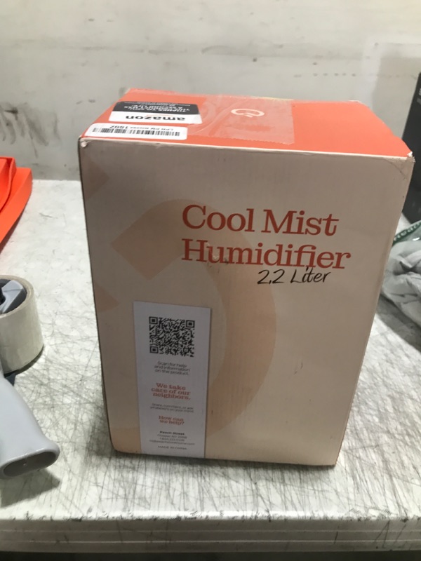 Photo 1 of Cool Mist Humidifiers for Bedroom - 2.2L Water Tank, Baby, Office, Quiet Ultrasonic Air Vaporizer, Adjustable Mist Level, 360 Nozzle Rotation, Auto-Shut Off, Large Area Humidifier Easy Fill and Clean