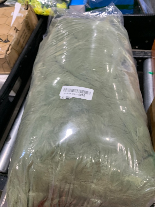 Photo 1 of Lotus Karen Faux Fur Blanket Dark Green - Big Bubble Rabbit Fluff King Blankets for The Bed,Softest Fluffy Fuzzy Cozy Blanket,Thick Furry Plush Shaggy Warm Blankets for Women,108x90 Inches