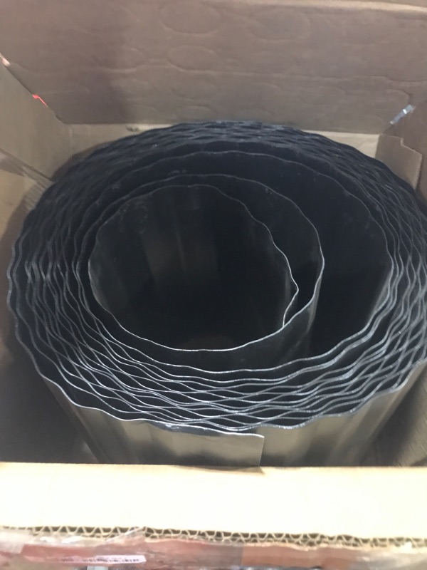 Photo 1 of Land Guard Corrugated Garden Edging Border, 12" × 50' Landscape Paver Edging, Tall Landscape Edging, Fence for Garden, Flower Bed, Lawn and Landscape Edging (Black)