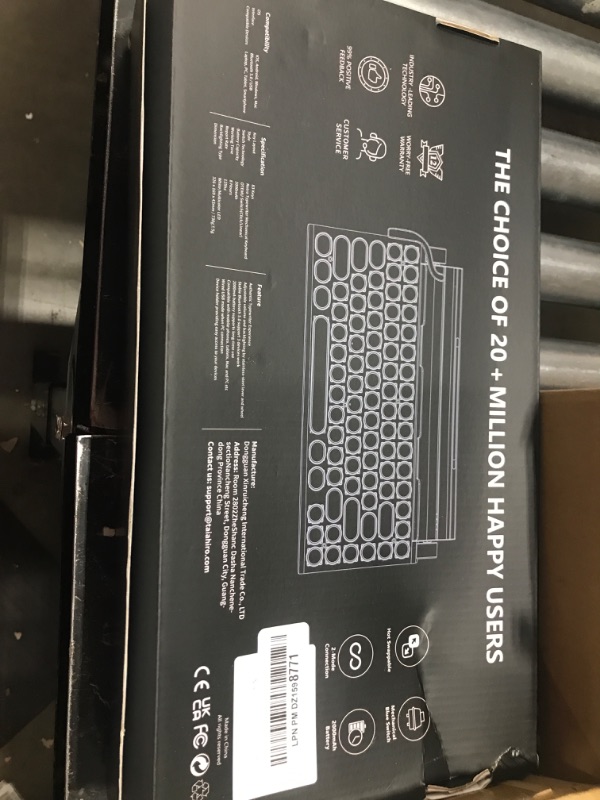 Photo 1 of Retro Typewriter Wireless Mechanical Gaming Keyboard, Bluetooth 5.0 Office Computer Vintage Keyboards 83-Key Blue Switches Punk Round Keycap, LED Backlight, Compatible with PC/Laptop/Pad/Phone, Wood