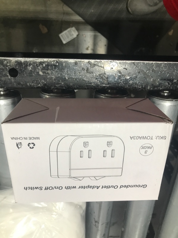 Photo 1 of QITIM Grounded Outlet with On Off Switch, Double Port Electrical Outlet Plug Switch, for Cruise Ship, Hard-to-Reach Lamps, Kitchen Appliances, Energy Efficient, 1875W/15A, ETL Listed, White, 3 Pack