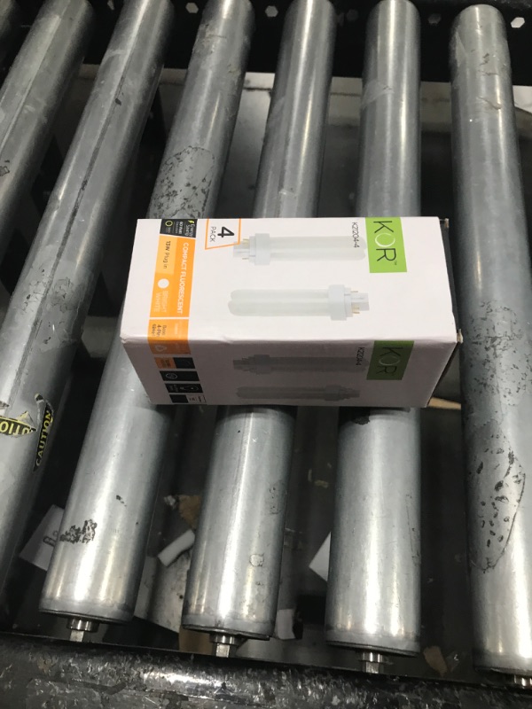Photo 1 of KOR (Pack of 4) 13 Watt Double Tube - G24Q-1 (4 Pin) Base - 5000K Bright White - CFL Light Bulb.