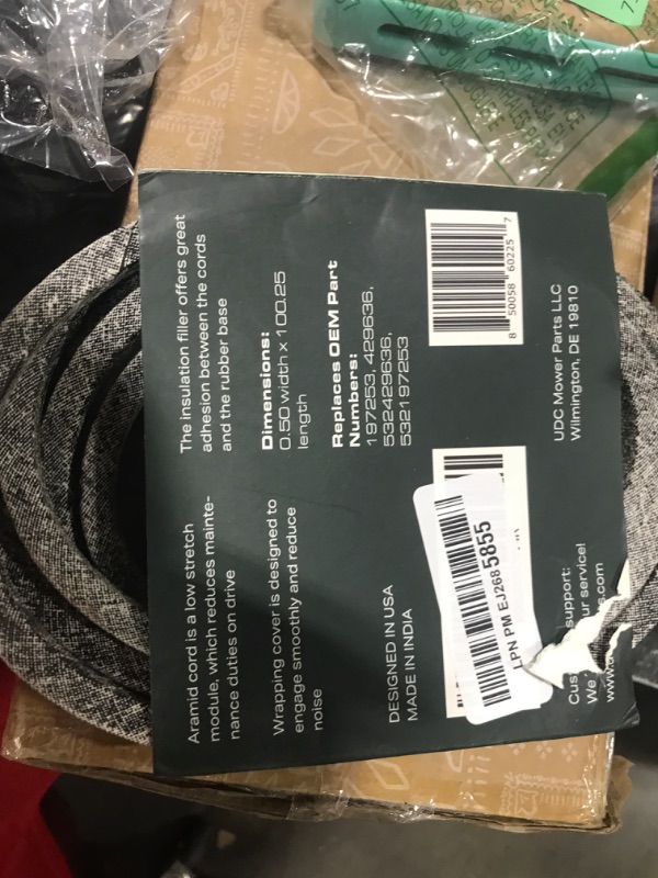 Photo 1 of UDC Parts 429636 197253 Mower Deck Belt for Craftsman Husqvarna Poulan AYP 532429636 598559101 592855001 YTH18542 YTA18542 YTH22V42 YTH20K42 / Aramid Cord / 101.20 inches