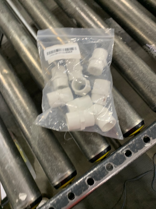 Photo 1 of 10Pcs White PVC Pipe Fittings, 1/2 NPT Female Thread PVC Pipe Fitting Adapter Connector, PVC Female Threaded Pipe Coupling, Socket x NPT Female, Sch40