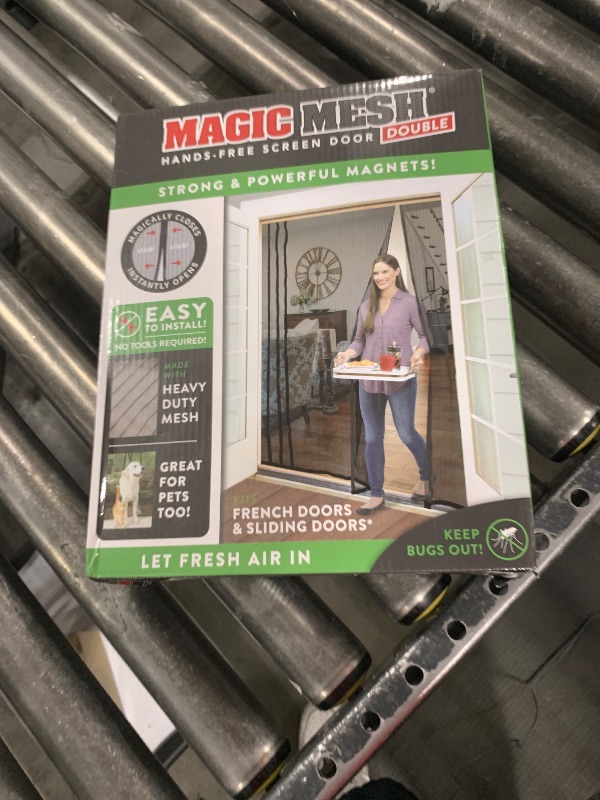 Photo 1 of Magic Mesh Double Door | Magnetic Screen Door for Patio, French & Sliding Doors, Heavy Duty Magnetic Closure, Bug Screen for Doorways, Kid & Pet Friendly | Size 75"W x 83"H (Pack of 1)