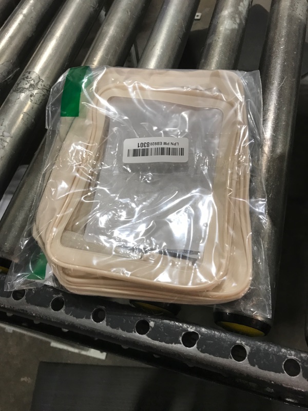 Photo 1 of PACKISM TSA Approved Toiletry Bag - Upgrade Color-Edged Clear Makeup Bag, Unique Appearance, 2 Pack Clear Travel Bags Hold Lots of Items Also Great for Organizing Car Console, Beige (2 Sizes)