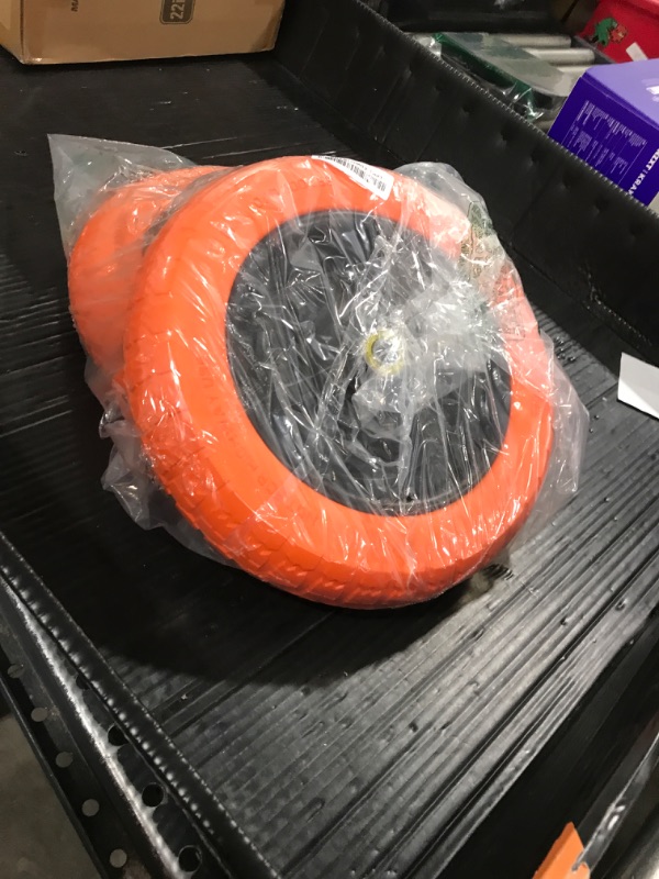 Photo 1 of 13" Flat Free Wheels Replacement for GOR Garden Cart Tires, 4.00-6 Solid Tires with 5/8"Bearings, 13" No Flat Wheels for GOR Garden Carts/Hand Trucks/Garden Carts?Orange?