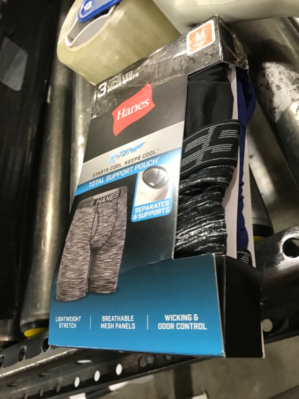 Photo 1 of Hanes Men's X-Temp Total Support Pouch Boxer Brief, Anti-Chafing, Moisture-Wicking Underwear, Multi-Pack, Long Leg-Assorted, Medium